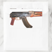 STICKER RECTANGULAIRE ARMÉE RARE AK-47 RUSSE KALASHNIKOV GUN MILITAIRE (Sac)