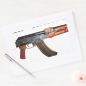STICKER RECTANGULAIRE ARMÉE RARE AK-47 RUSSE KALASHNIKOV GUN MILITAIRE (Enveloppe)