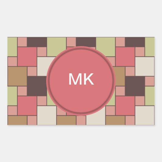 Sticker Rectangulaire Armoire d'épices géométrique (Devant)