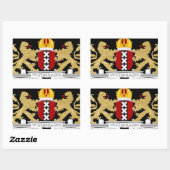 Sticker Rectangulaire Armoiries d'Amsterdam (Feuille)