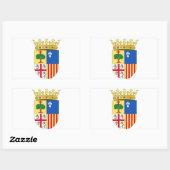 Sticker Rectangulaire Armoiries d'Aragon (Espagne) (Feuille)