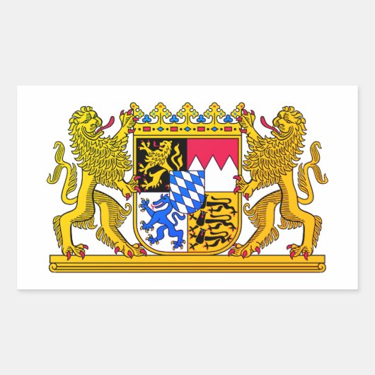 Sticker Rectangulaire Armoiries de Bavière - ALLEMAGNE (Devant)