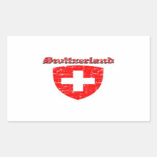 Sticker Rectangulaire Armoiries de Grunge Suisse