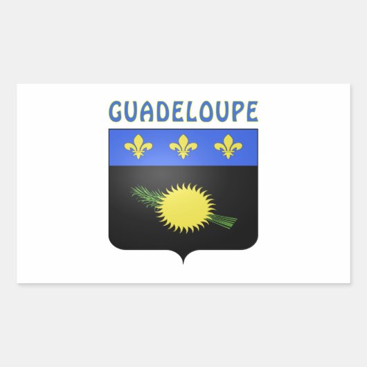 Sticker Rectangulaire Armoiries De Guadeloupe (Devant)