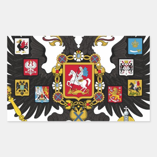 Sticker Rectangulaire Armoiries de l'Empire russe (Devant)