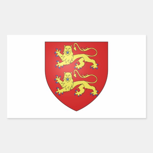 Sticker Rectangulaire Armoiries de Normandie (France) (Devant)