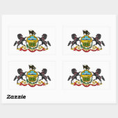 Sticker Rectangulaire Armoiries de Pennsylvanie (Feuille)