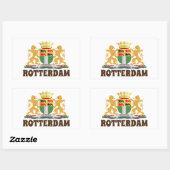 Sticker Rectangulaire Armoiries de Rotterdam, Pays-Bas (Feuille)