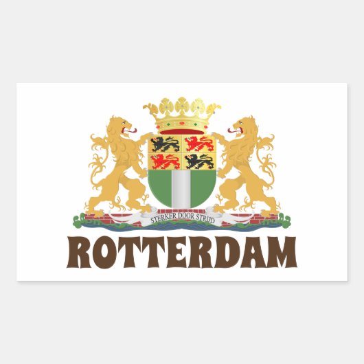Sticker Rectangulaire Armoiries de Rotterdam, Pays-Bas (Devant)