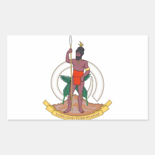 Sticker Rectangulaire Armoiries de Vanuatu (Devant)