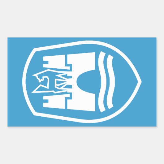 Sticker Rectangulaire Armoiries de Wolfsburg (blanc) (Devant)