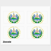 Sticker Rectangulaire Armoiries d'El Salvador (Feuille)