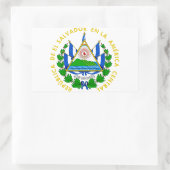 Sticker Rectangulaire Armoiries d'El Salvador (Sac)