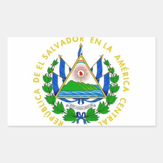 Sticker Rectangulaire Armoiries d'El Salvador (Devant)
