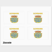 Sticker Rectangulaire Armoiries Du DANEMARK (Feuille)
