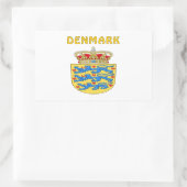 Sticker Rectangulaire Armoiries Du DANEMARK (Sac)