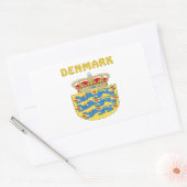 Sticker Rectangulaire Armoiries Du DANEMARK (Enveloppe)