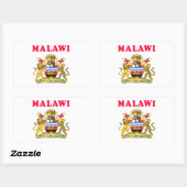 Sticker Rectangulaire Armoiries Du Malawi (Feuille)