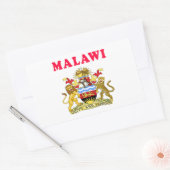 Sticker Rectangulaire Armoiries Du Malawi (Enveloppe)