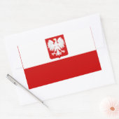 Sticker Rectangulaire Armoiries du pavillon polonais (Enveloppe)