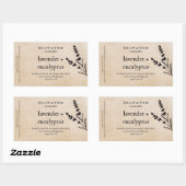 Sticker Rectangulaire Aromathérapie artisanale Essential Oil Kraft Beige (Feuille)