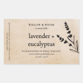 Sticker Rectangulaire Aromathérapie artisanale Essential Oil Kraft Beige (Devant)