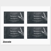 Sticker Rectangulaire Aromathérapie artisanale Essential Oil Noir Blanc (Feuille)