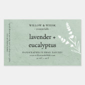 Sticker Rectangulaire Aromathérapie artisanale Essential Oil Sage Green (Devant)