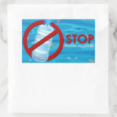 Sticker Rectangulaire Arrêter la pollution plastique (Sac)