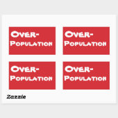 Sticker Rectangulaire ARRÊTER L'Autocollant Stop Overpopulation (Feuille)