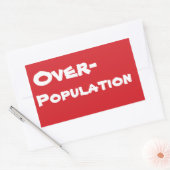 Sticker Rectangulaire ARRÊTER L'Autocollant Stop Overpopulation (Enveloppe)