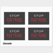 Sticker Rectangulaire Arrêter le commerce de la fourrure (Feuille)