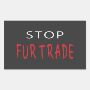 Sticker Rectangulaire Arrêter le commerce de la fourrure
