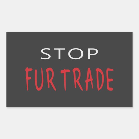 Sticker Rectangulaire Arrêter le commerce de la fourrure (Devant)