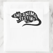 Sticker Rectangulaire Arrêter l'expérimentation animale (Sac)