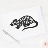 Sticker Rectangulaire Arrêter l'expérimentation animale (Enveloppe)