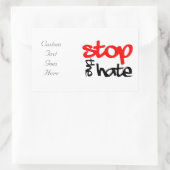 Sticker Rectangulaire Arrêtez la haine (Sac)