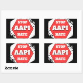 Sticker Rectangulaire Arrêtez la Haine envers les AAPI Rectangulaire (Feuille)
