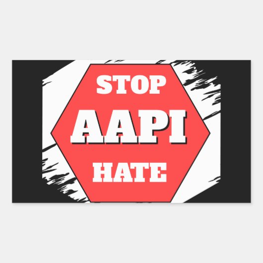 Sticker Rectangulaire Arrêtez la Haine envers les AAPI Rectangulaire (Devant)