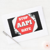 Sticker Rectangulaire Arrêtez la Haine envers les AAPI Rectangulaire (Enveloppe)