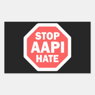 Sticker Rectangulaire Arrêtez la Haine envers les AAPI Rectangulaire