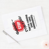 STICKER RECTANGULAIRE ARRÊTEZ LE BÂTIMENT DE POINTE (Enveloppe)