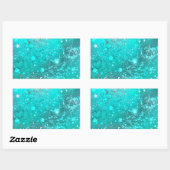 Sticker Rectangulaire Arrière - plan à huile Turquoise de la menthe (Feuille)