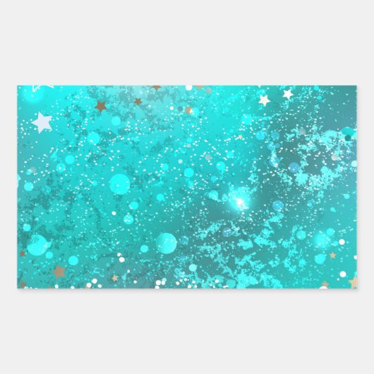 Sticker Rectangulaire Arrière - plan à huile Turquoise de la menthe (Devant)