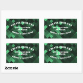 Sticker Rectangulaire Arrière - plan Big Pixel - Vert (Feuille)