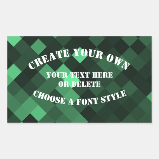 Sticker Rectangulaire Arrière - plan Big Pixel - Vert (Devant)