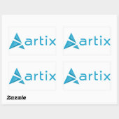 Sticker Rectangulaire Arrière - plan blanc du logo Artix (horizontal) (Feuille)