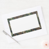 Sticker Rectangulaire Arrière - plan Camouflage de forêt militaire blanc (Enveloppe)