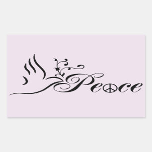 Sticker Rectangulaire Arrière - plan de bleu de branche d'olivier de