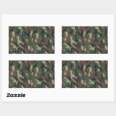 Sticker Rectangulaire Arrière - plan de Camouflage de forêt militaire (Feuille)